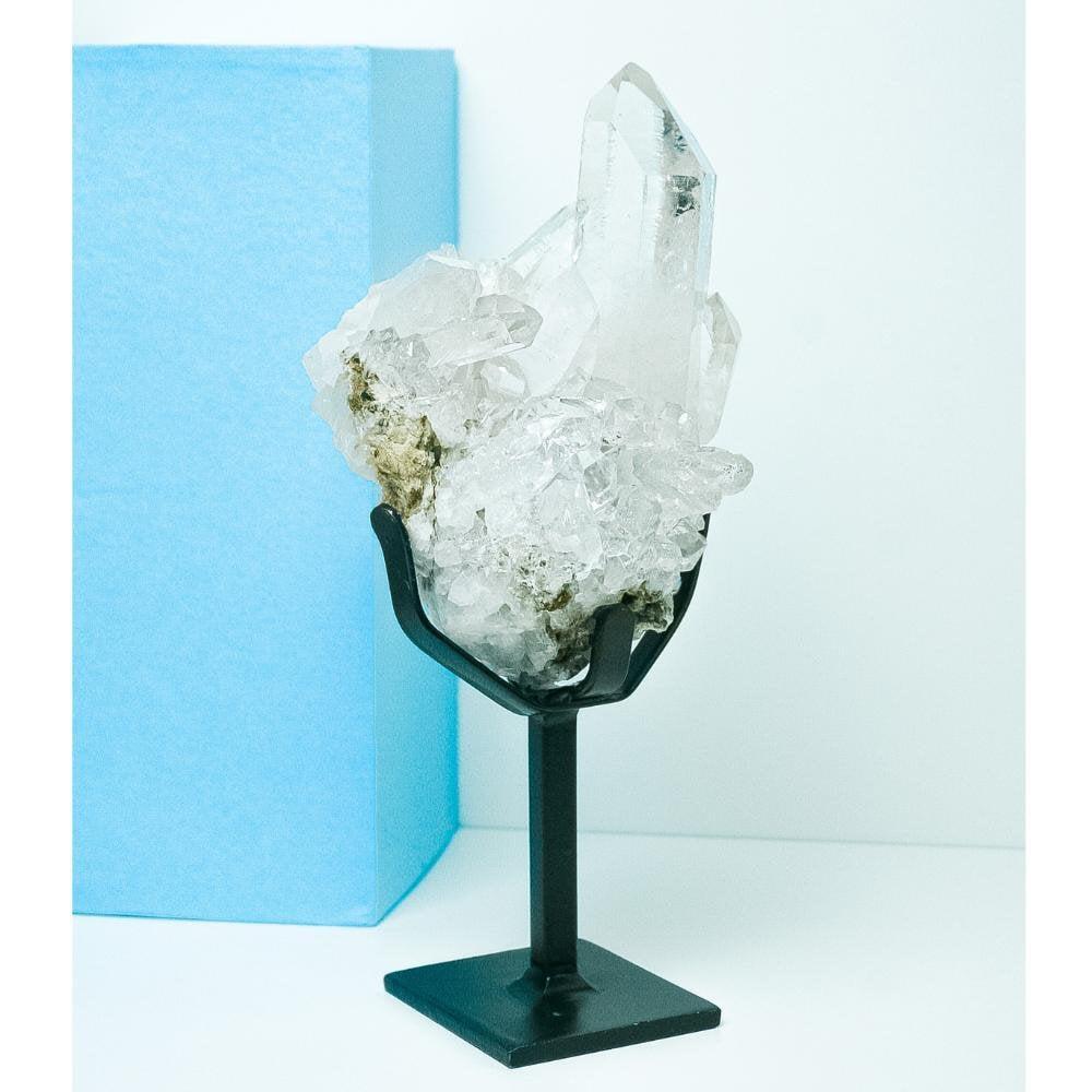 Drusa Cristal De Alta Pureza Base Metal Preta 970 Gramas