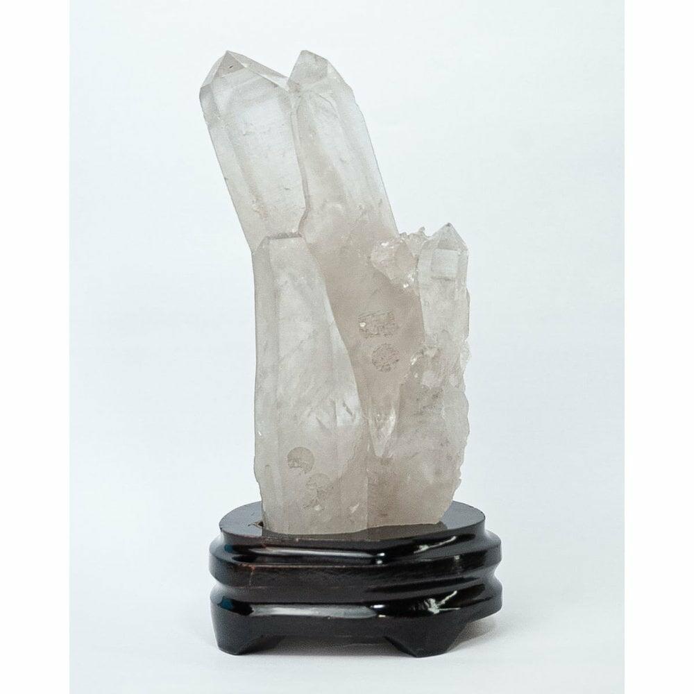 Drusa Cristal De Alta Pureza Lemúria Na Base Madeira 866 Gramas