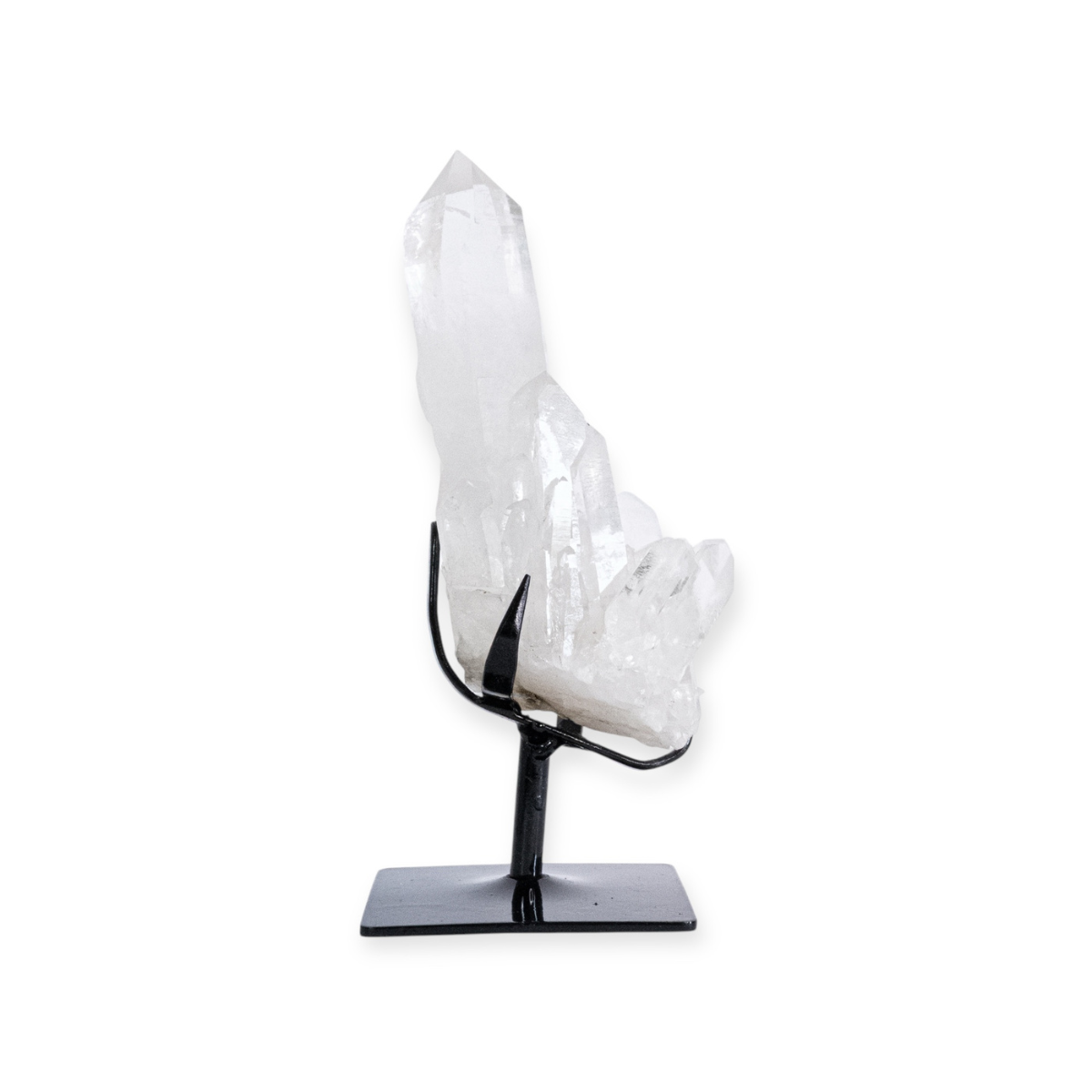 Drusa Cristal de Quartzo kundalini Alta Pureza Lemuriano 1,460 kg (raro) Base Metal Preto