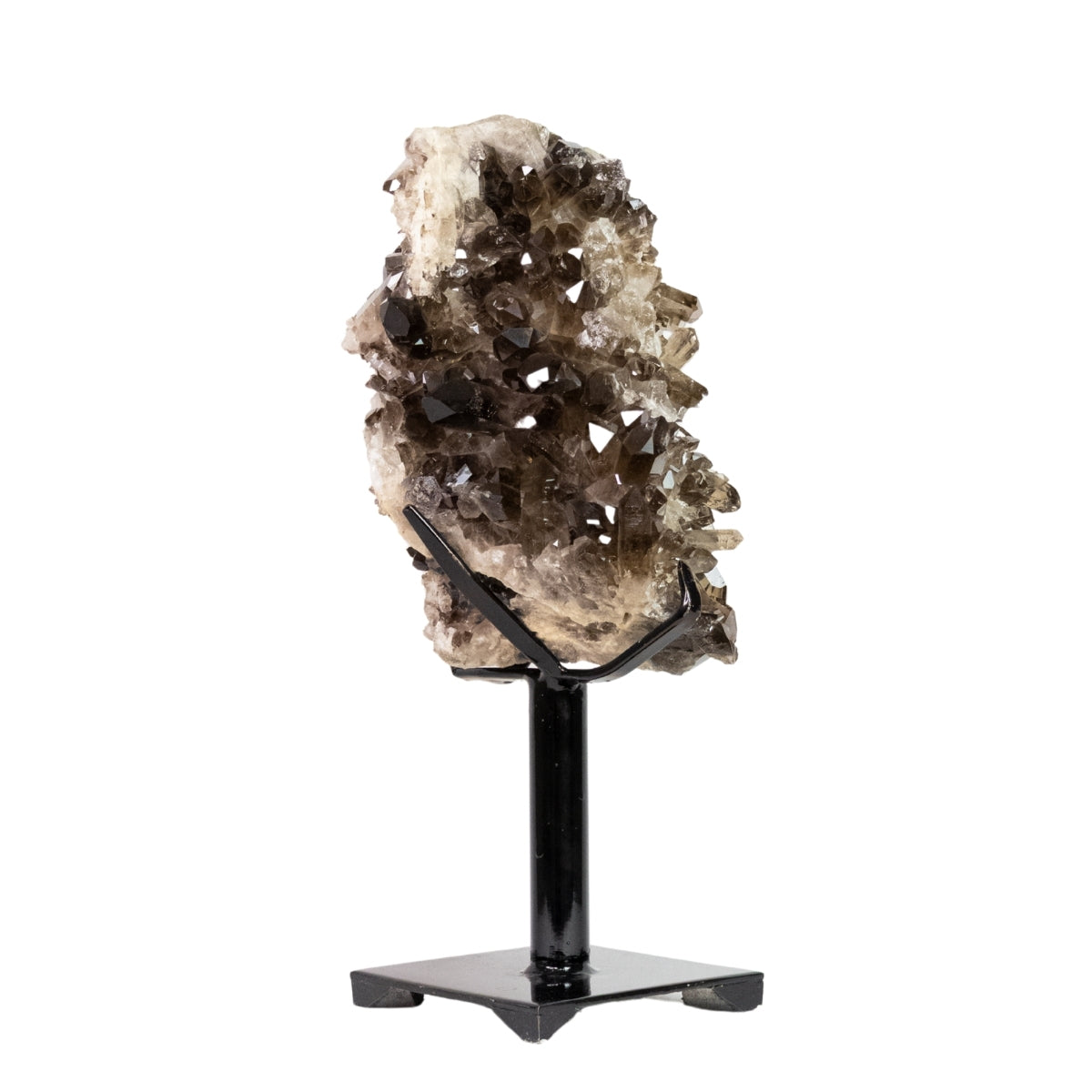 Drusa de Quartzo Fumê Grande na Base Metal Preto 12,300 kg