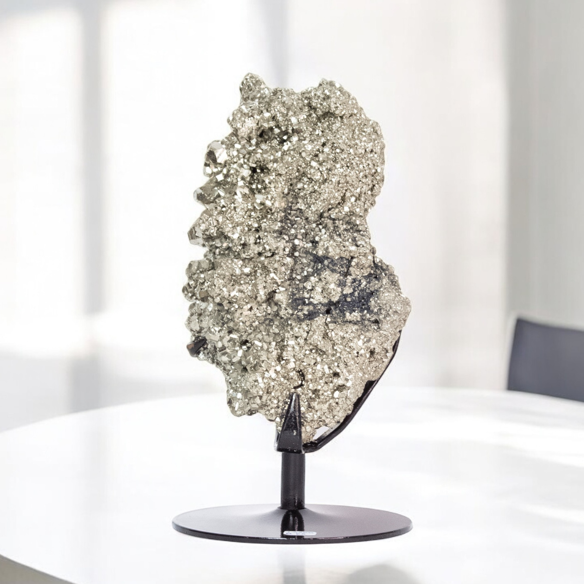 Pedra Pirita Na Base De Metal Preto 1,420 Kg