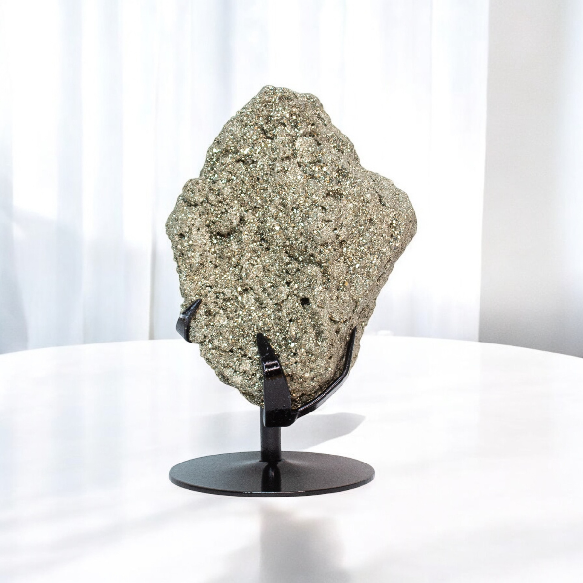 Pedra Pirita Na Base De Metal Preto 2,210 Kg