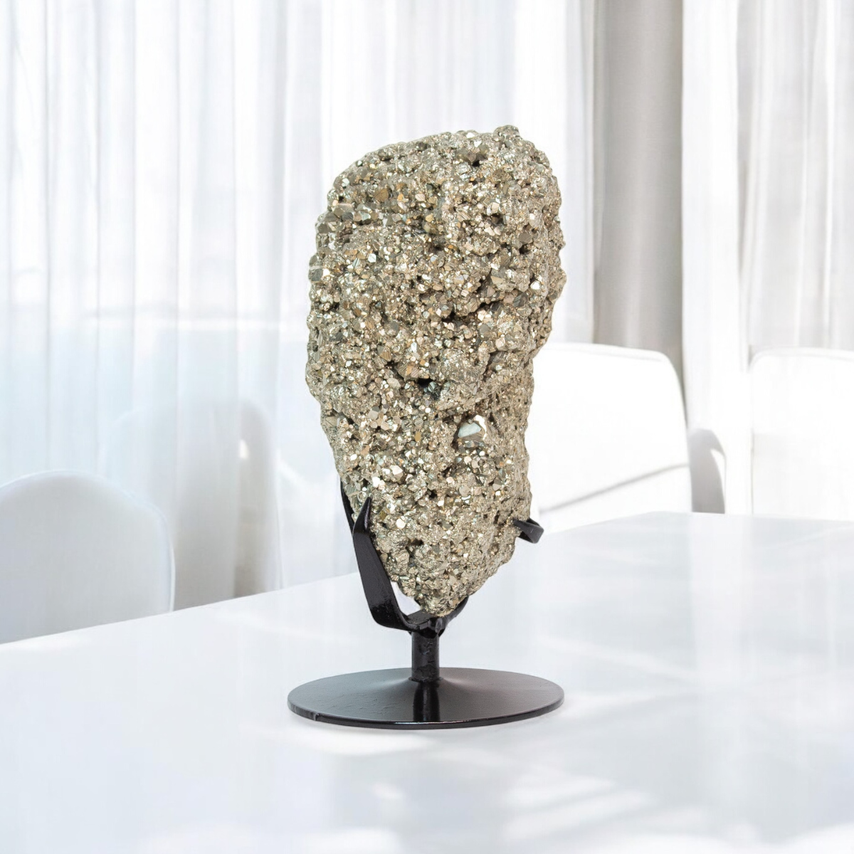 Pedra Pirita Na Base De Metal Preto 2,430 Kg
