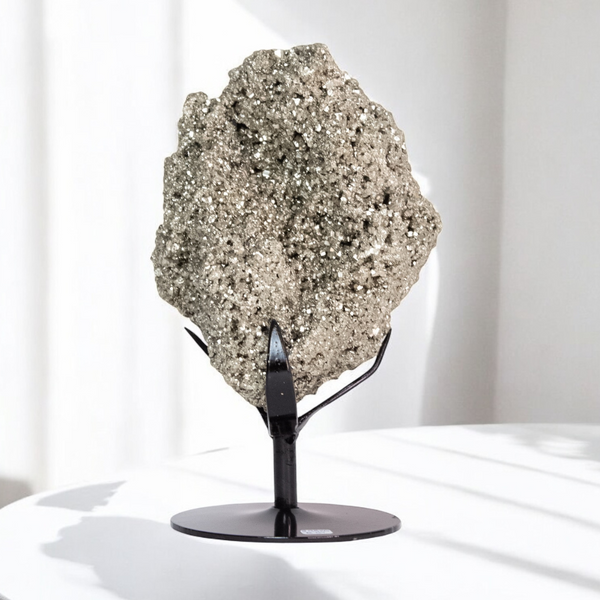 Pedra Pirita Na Base De Metal Preto 2,945 Kg