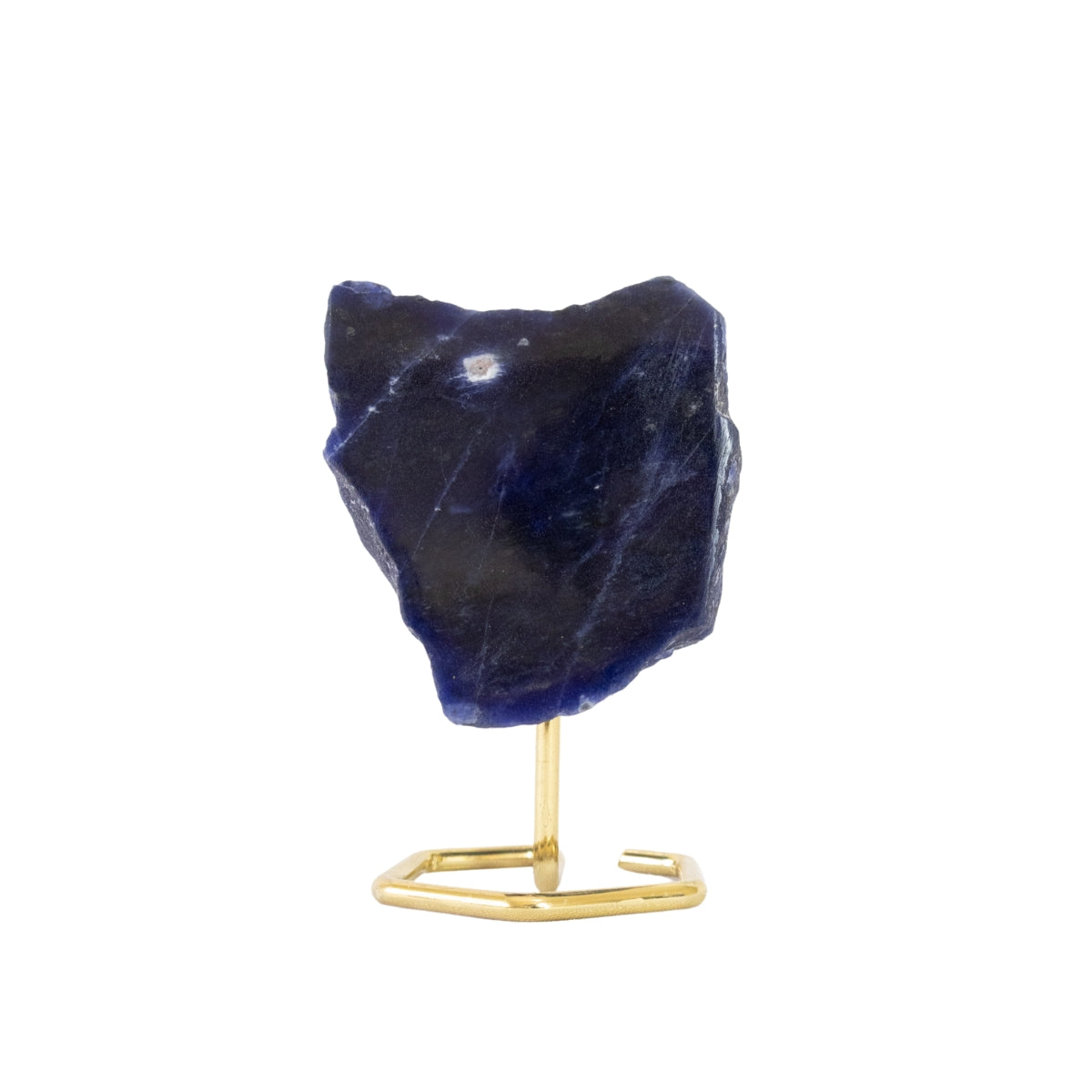 Pedra Sodalita Bruta na Base Metal Banho Ouro 539 gramas