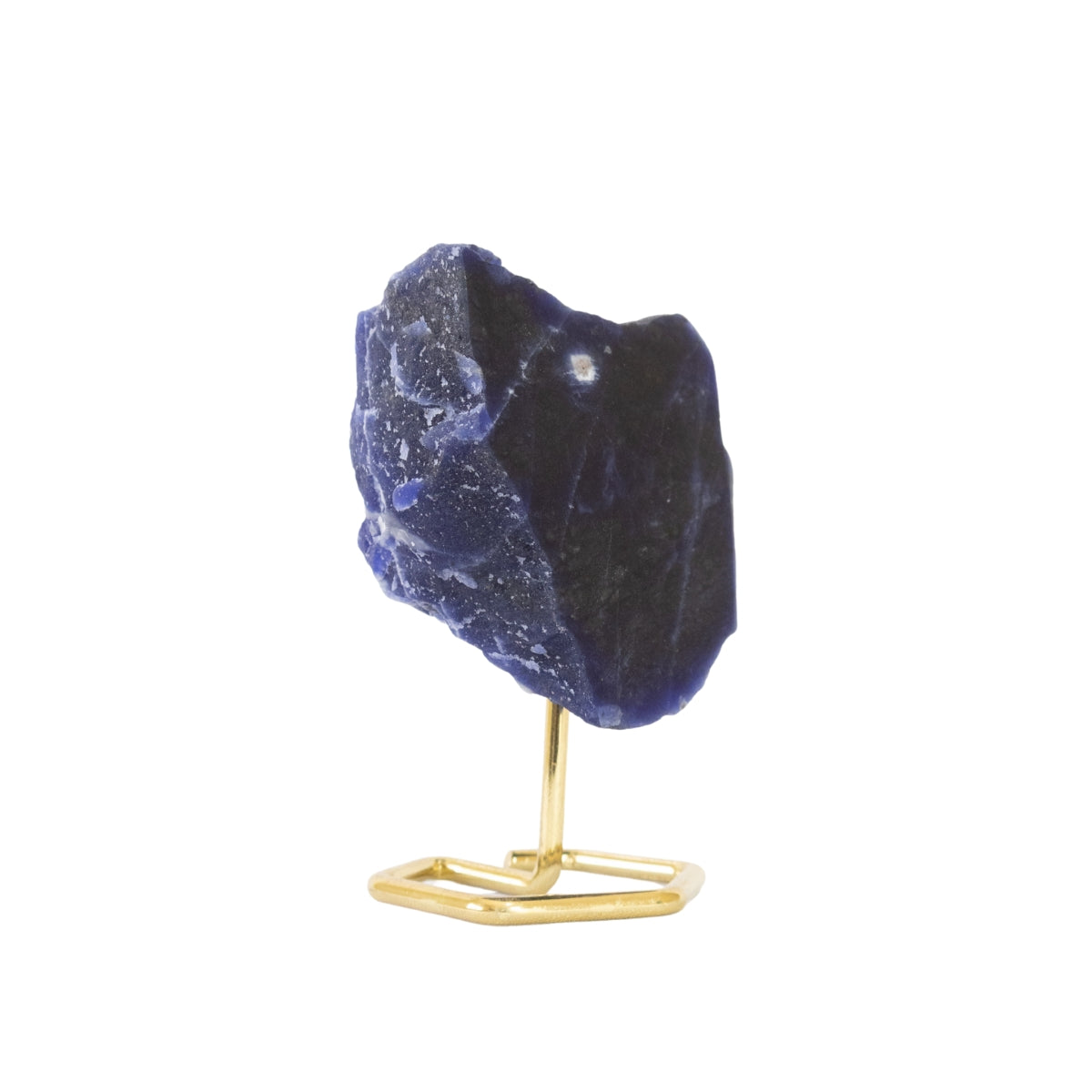 Pedra Sodalita Bruta na Base Metal Banho Ouro 539 gramas