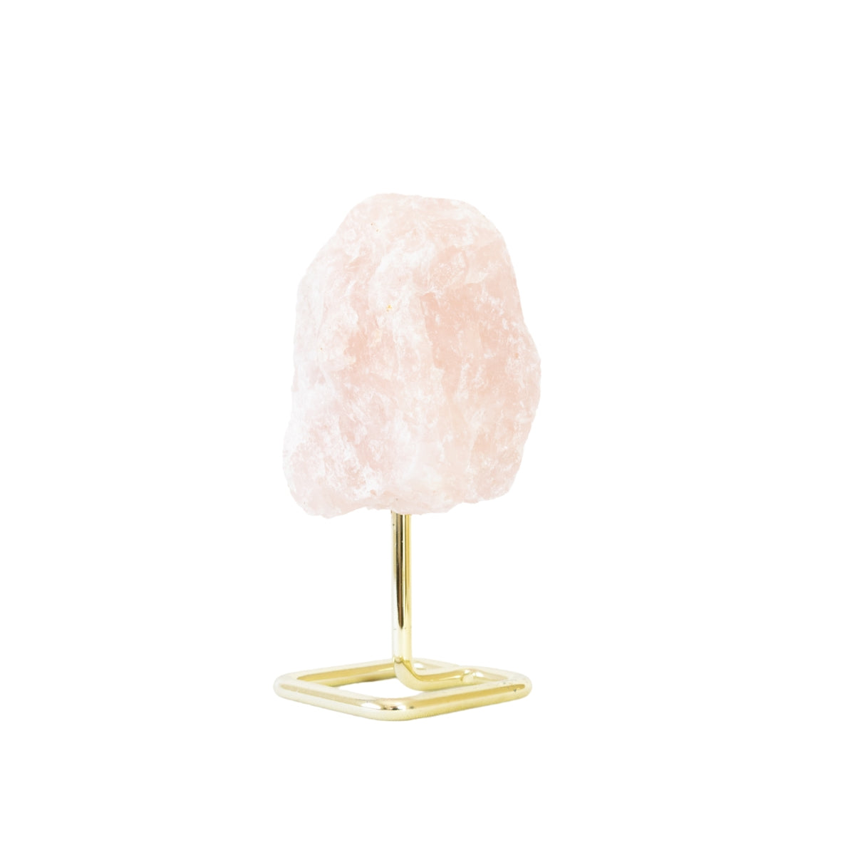 Quartzo Rosa Bruto na Base Metal Banho Ouro 550 a 650 gramas