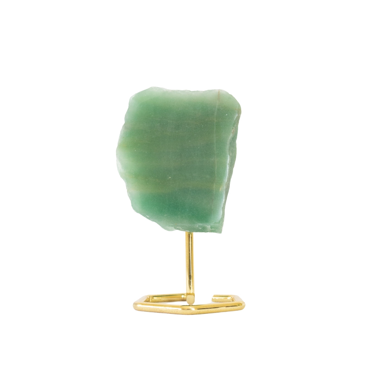 Quartzo Verde Face Polida na Base Metal Banho Ouro 400 a 500 gramas