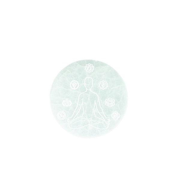 Selenita Branca Chapa Energizadora 7 Chakras