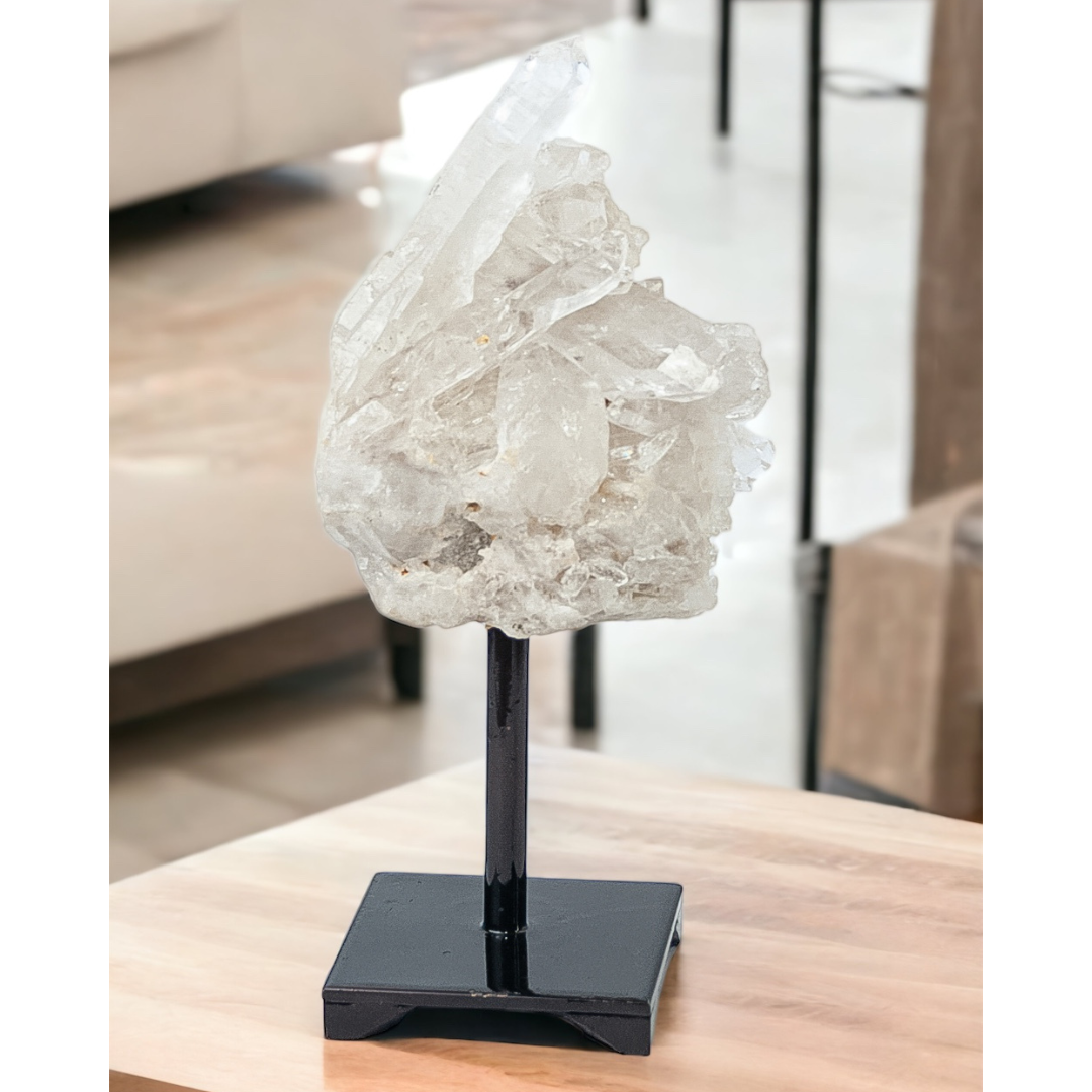 Drusa Cristal de Alta Pureza Base Metal Preta 1,144kg