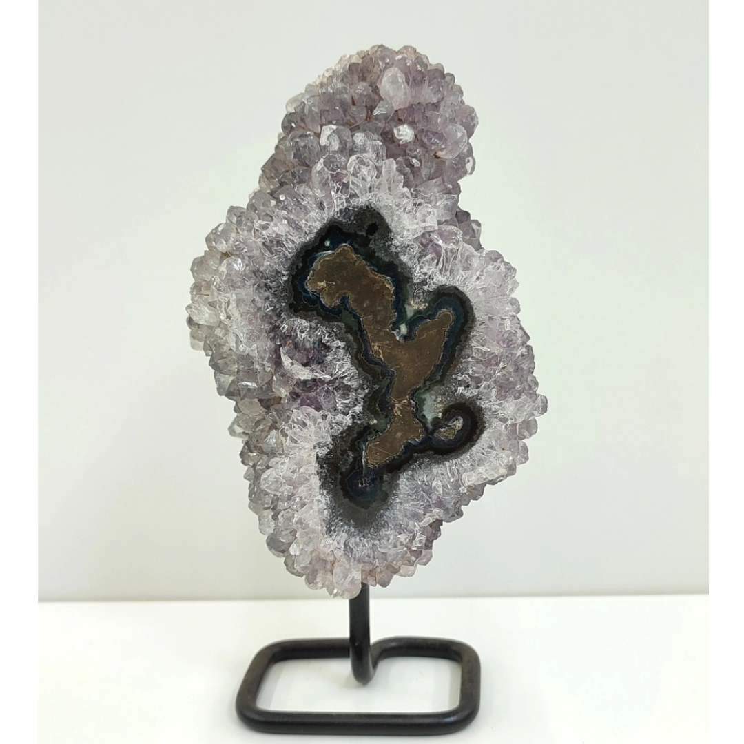 Estalactite De Ametista Na Base Pedra De Coleção