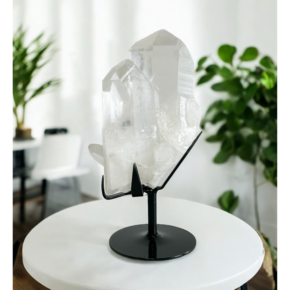 Drusa Cristal De Alta Pureza Base Metal Preta 1,960 Kg