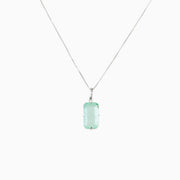 Pingente Pedra Esmeralda Colombiana Natural Prata 950