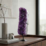 Drusa de Ametista Extra Borda Polida na Base Metal Preto 9,100 kg