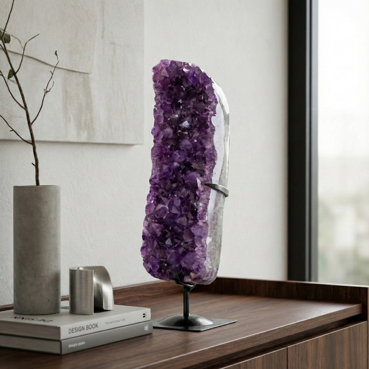 Drusa de Ametista Extra Borda Polida na Base Metal Preto 9,100 kg