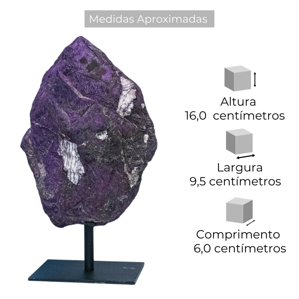 Pedra Purpurita na Base de Metal 800 a 900 gramas