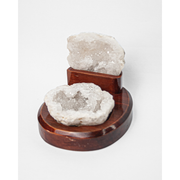 Porta Joias Ágata Natural Base Madeira