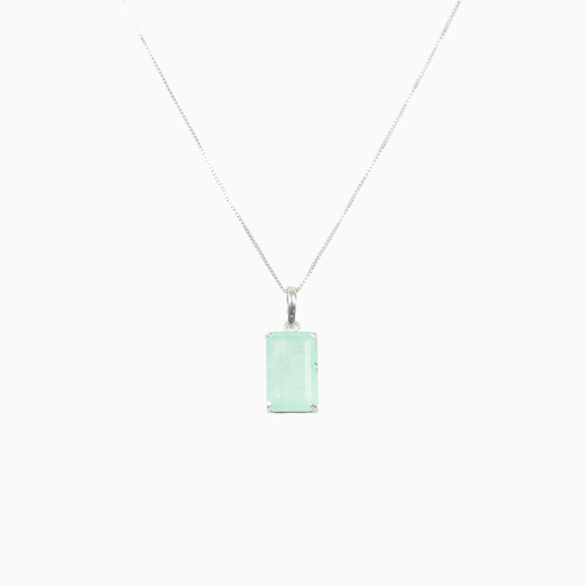 Pingente Pedra Esmeralda Colombiana Natural Prata 950