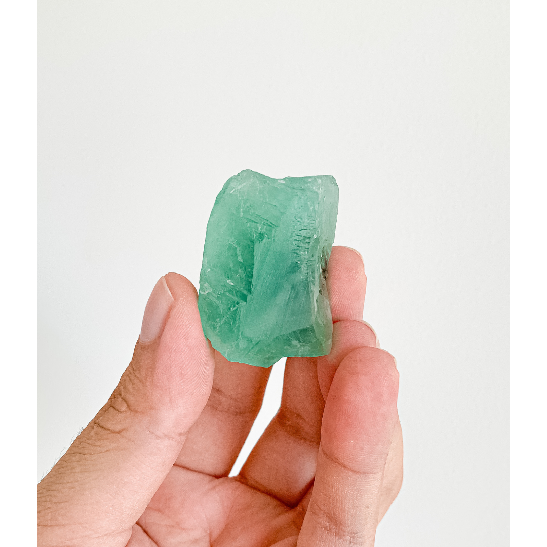 Pedra Fluorita Verde bruta 63 gramas