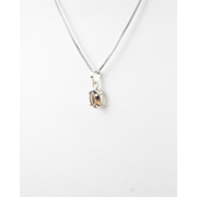 Pingente Quartzo Fumê Natural Lapidado Prata 950