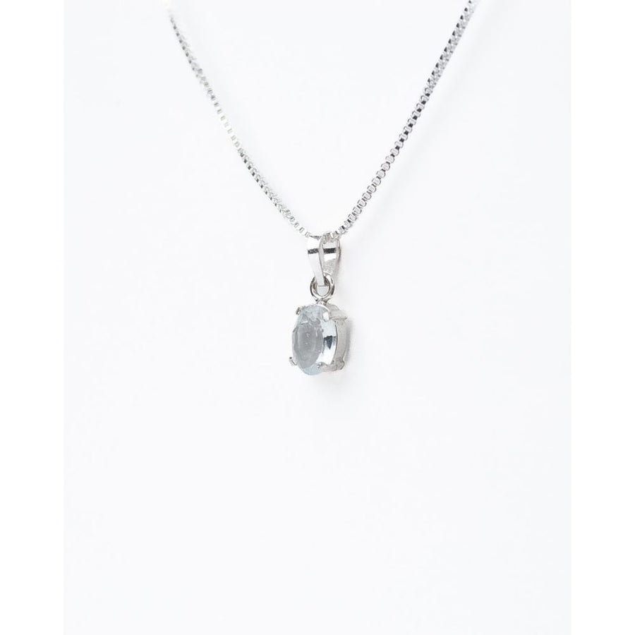Pingente Topázio Azul Natural Lapidado Prata 950