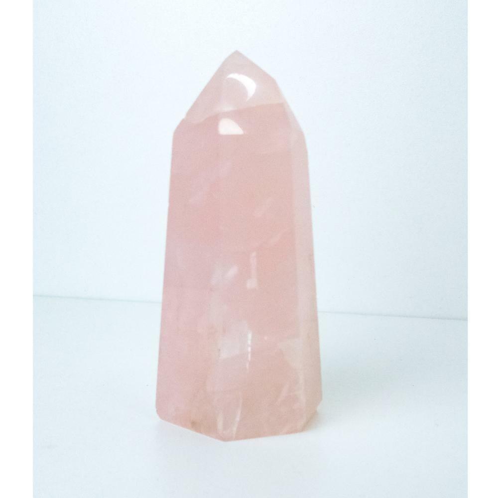 Ponta de Quartzo Rosa 170G Opalada
