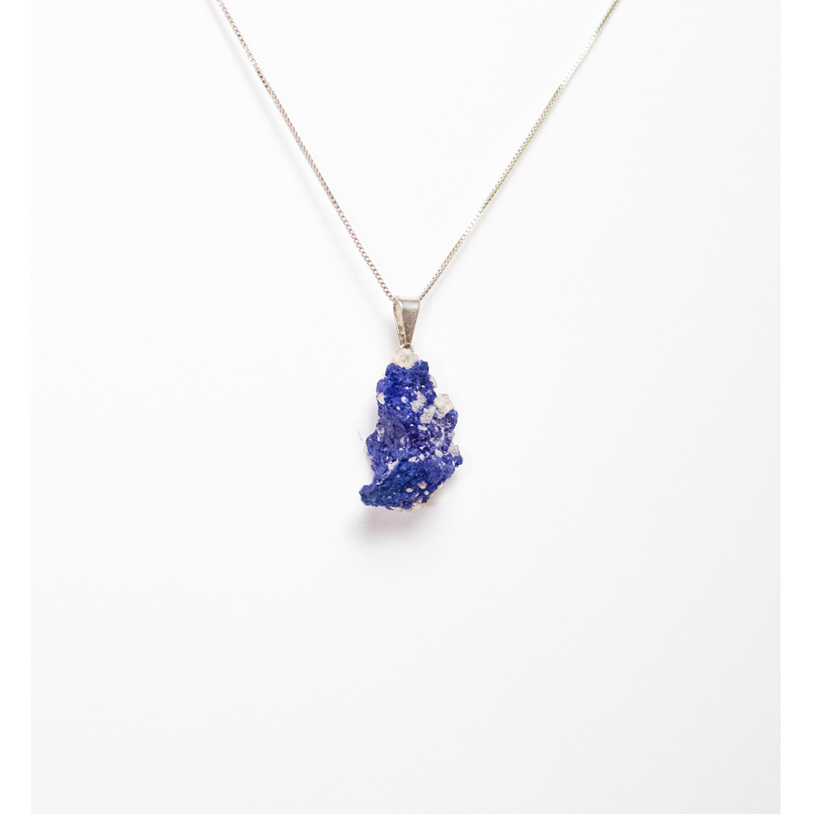 Pingente Pedra Azurita Natural 30 Quilate Em Prata 950