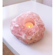 Porta Vela Quartzo Rosa Bruto