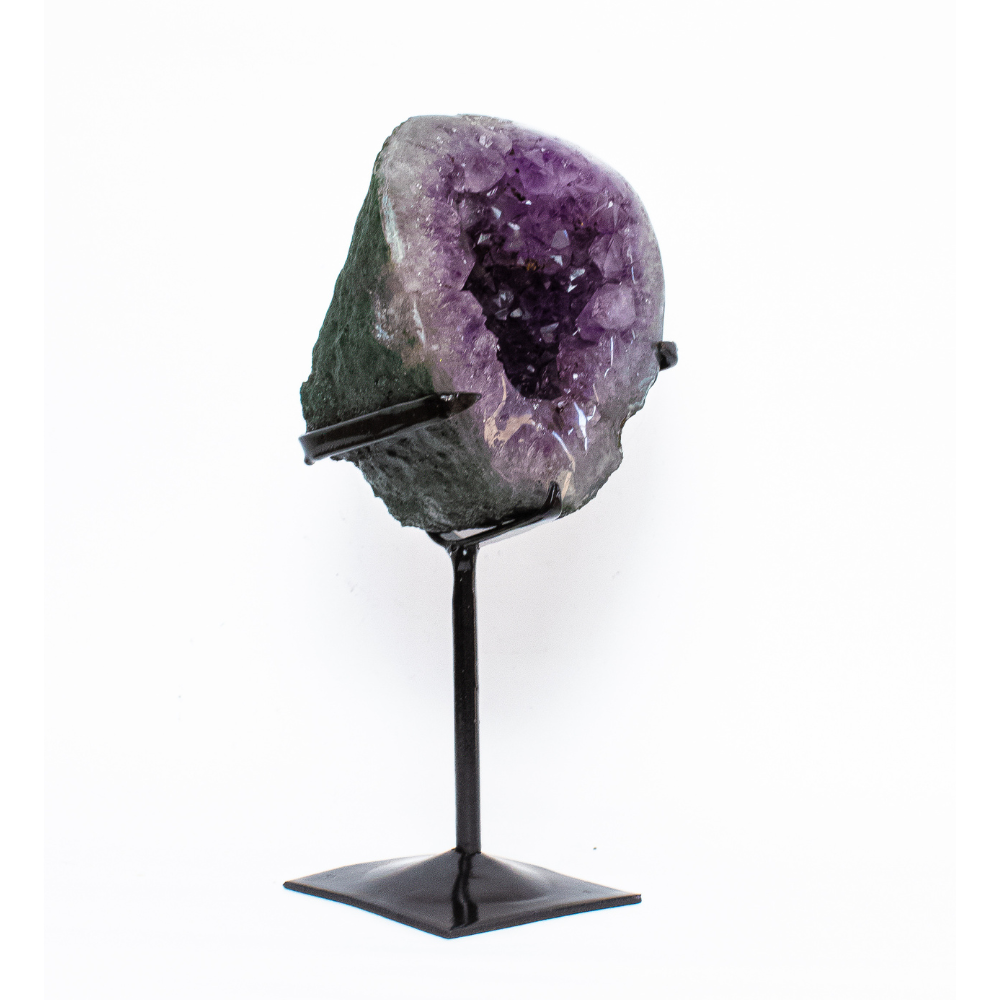 Geodo De Ametista Na Base De Metal 1,537kg