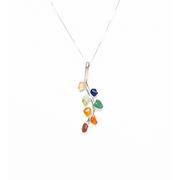 Pingente 7 Chakras Folha Banho Prata Pura
