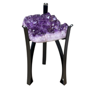 Mesa Drusa de Ametista Metal Preto Fosco
