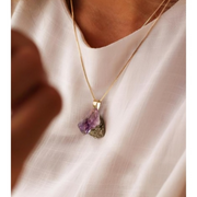 Colar Ametista com Pirita Manifesto Banho Ouro