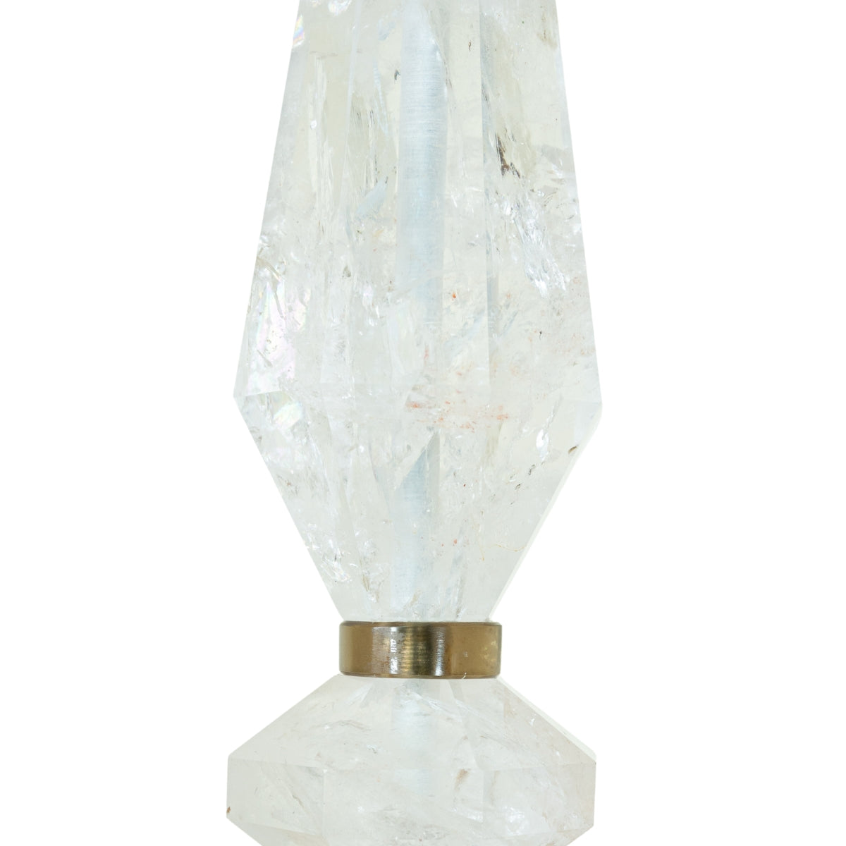 Abajur Grande em Cristal de Quartzo Extra Lapidado