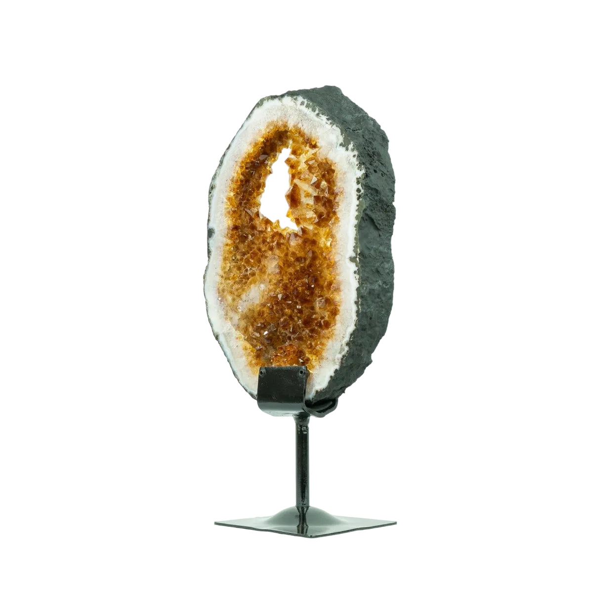 Argola Drusa de Citrino na Base Metal 3,713 kg