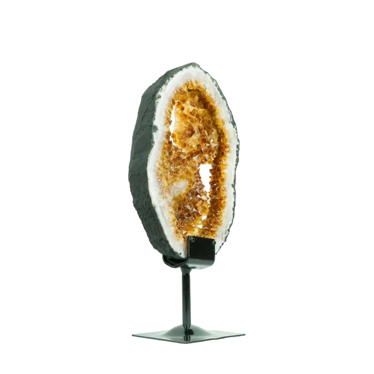 Argola Drusa de Citrino na Base Metal 3,713 kg