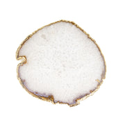 Bandeja Cristal de Quartzo Natural Cristalizado Banho Ouro 2,250 kg