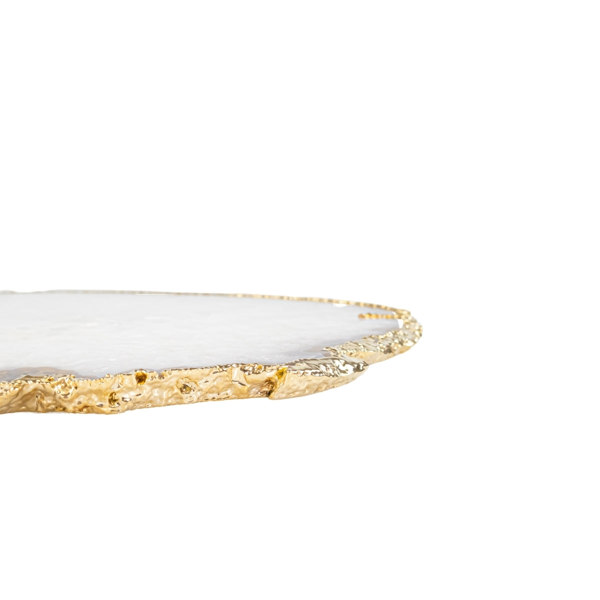 Bandeja Cristal de Quartzo Natural Cristalizado Banho Ouro 2,250 kg