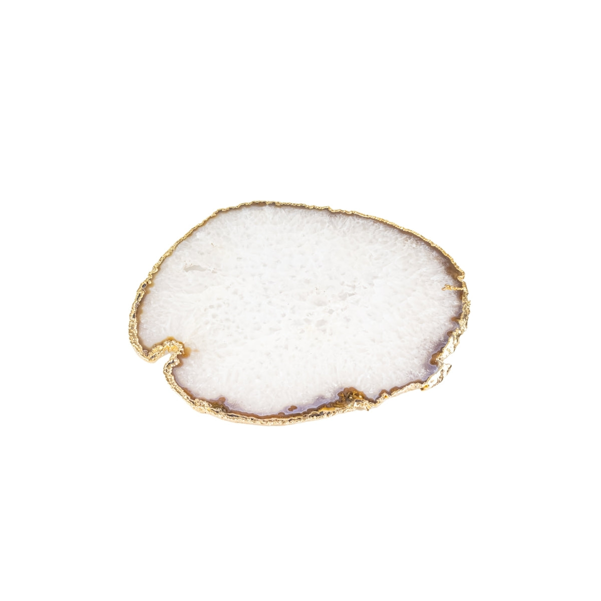 Bandeja Cristal de Quartzo Natural Cristalizado Banho Ouro 2,250 kg