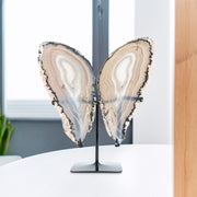 Borboleta Chapa Ágata Tons Cinza Natural Polida 2,600 kg