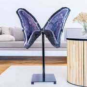 Borboleta Geodo Capela Ametista na Base Metal Preto 23,3 kg