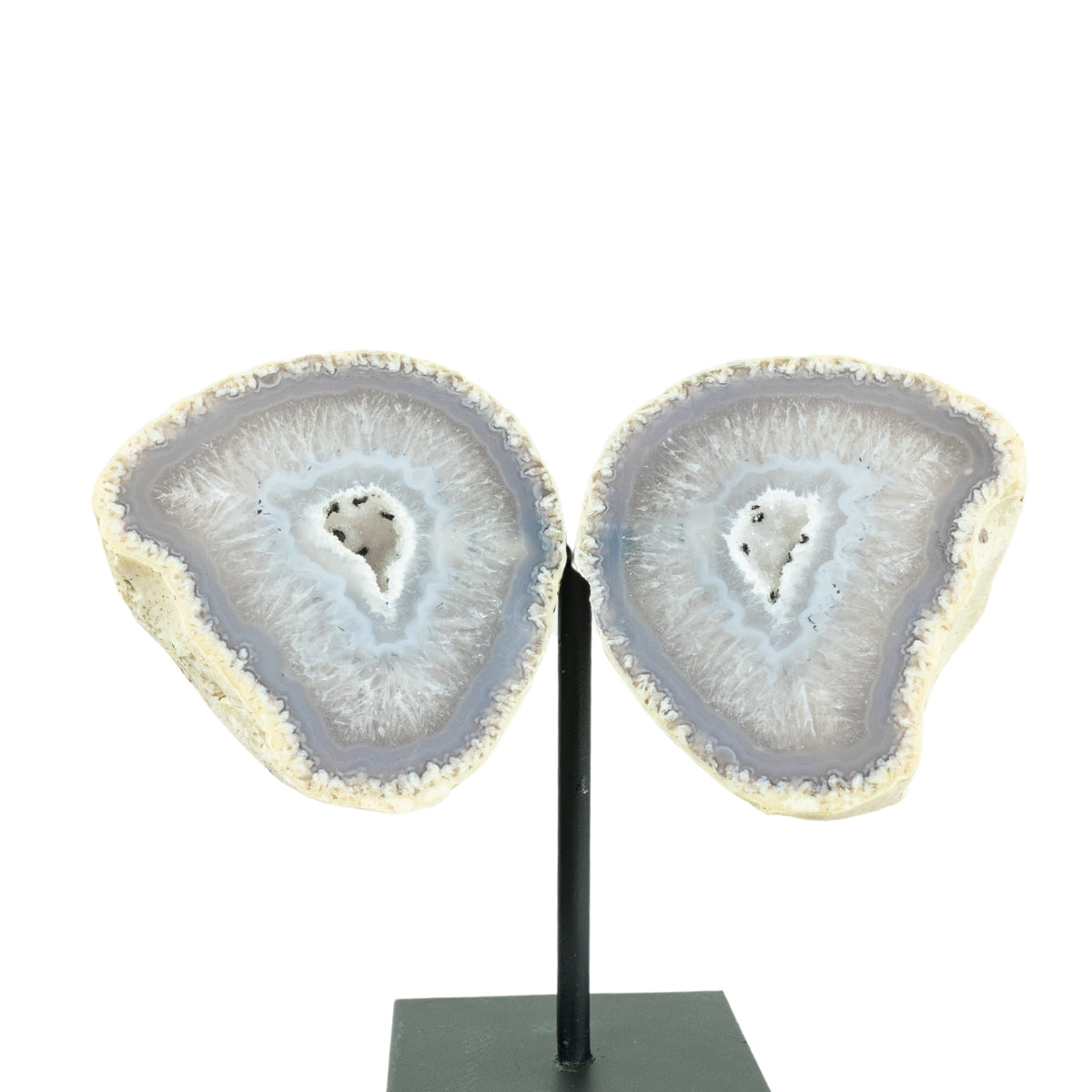 Borboleta de Ágata Cinza Natural na Base Metal 904 gramas