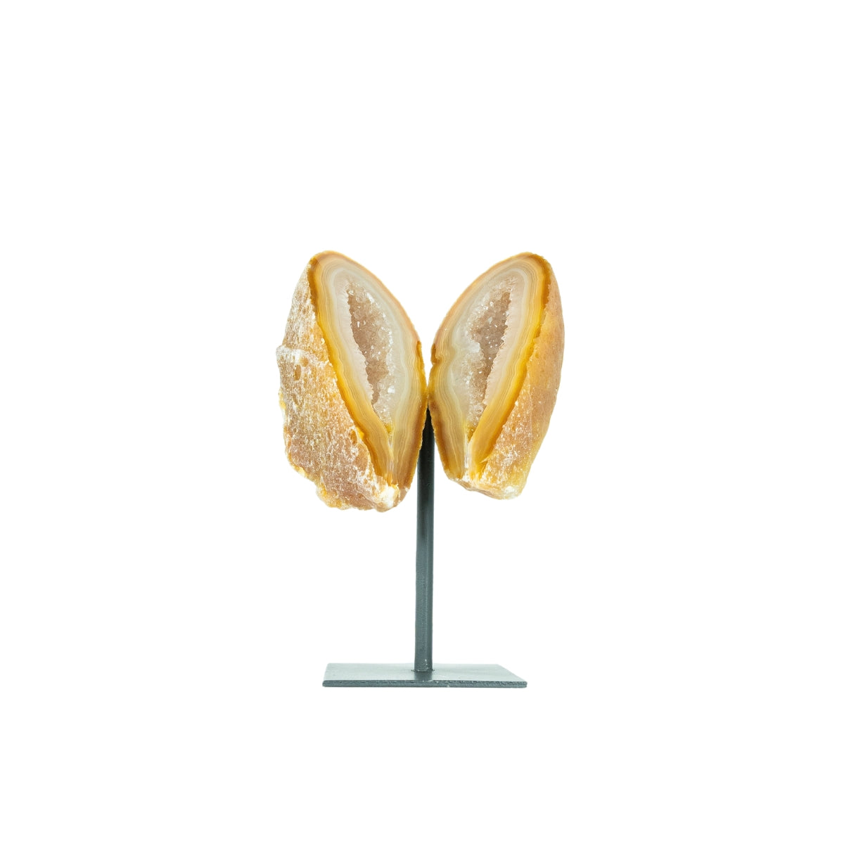 Borboleta de Ágata Cristalizada Natural na Base Metal 1,025 kg
