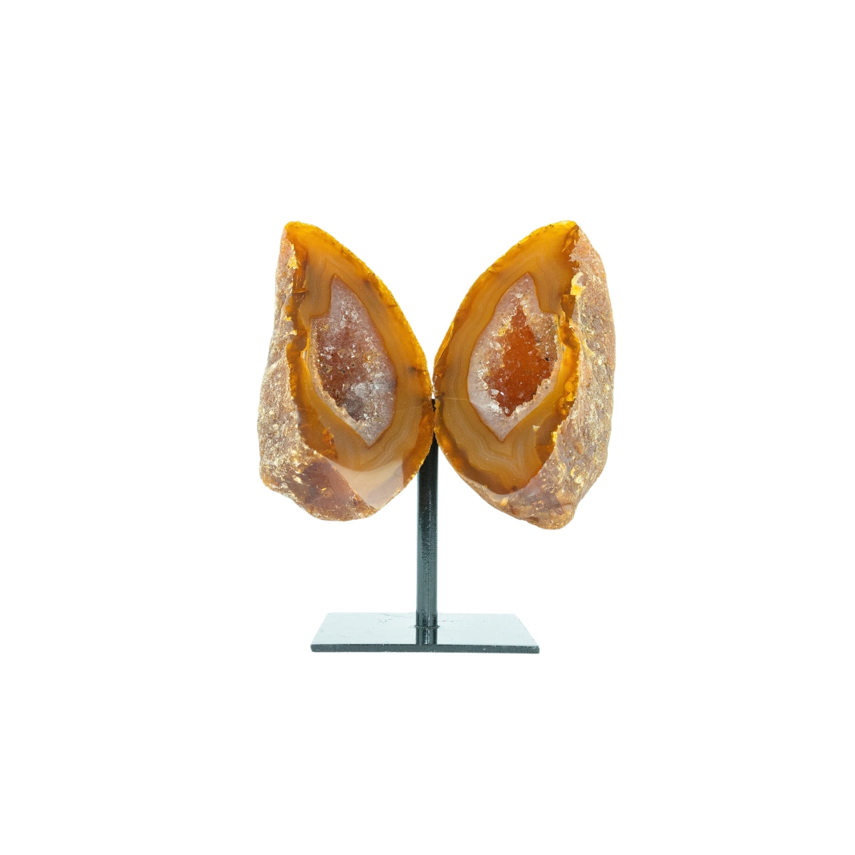 Borboleta de Ágata Cristalizada Natural na Base Metal 510 gramas