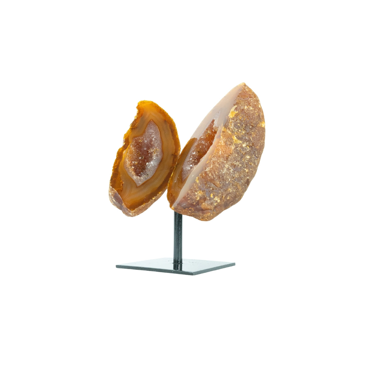 Borboleta de Ágata Cristalizada Natural na Base Metal 510 gramas