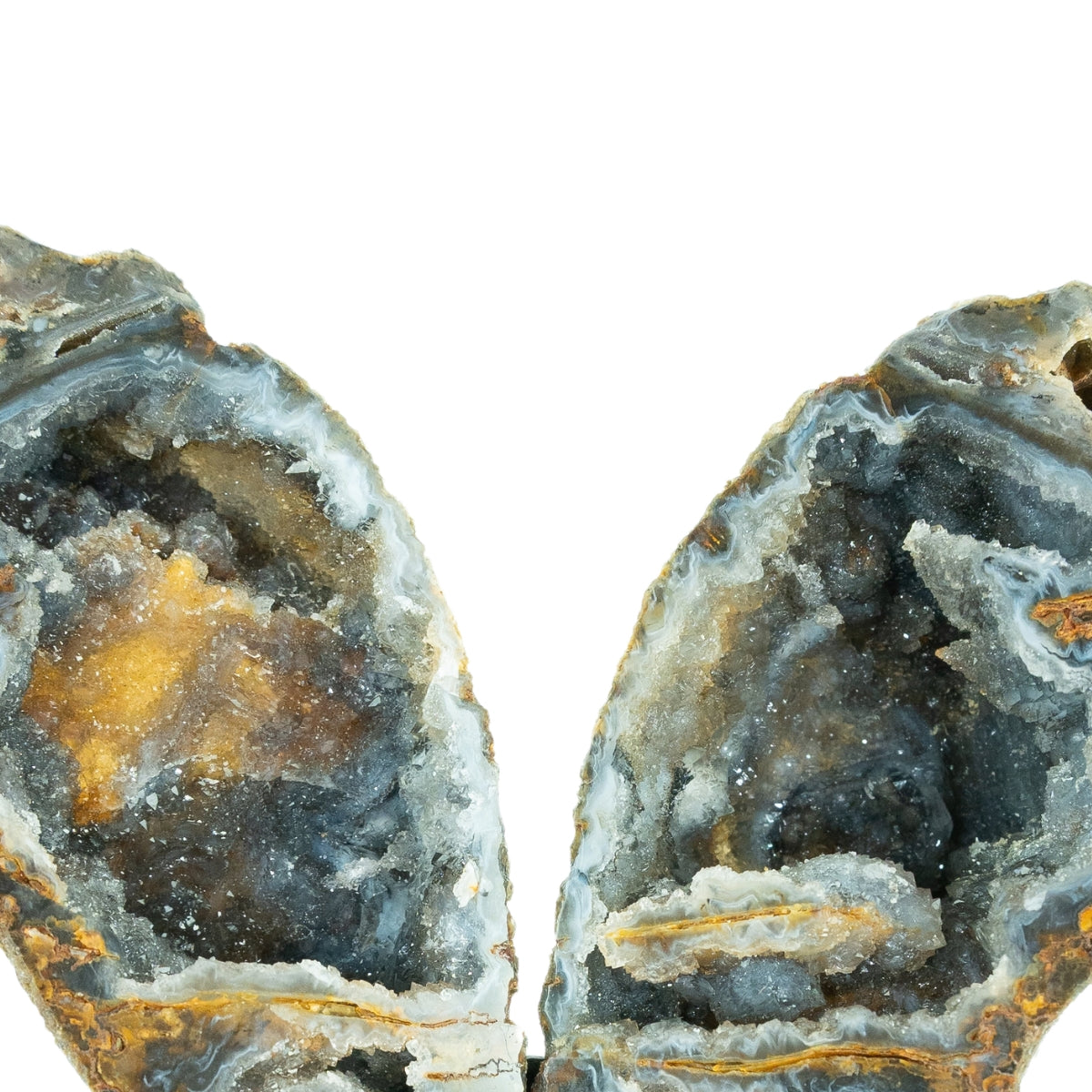 Borboleta de Ágata Cristalizada Natural na Base Metal 538 gramas