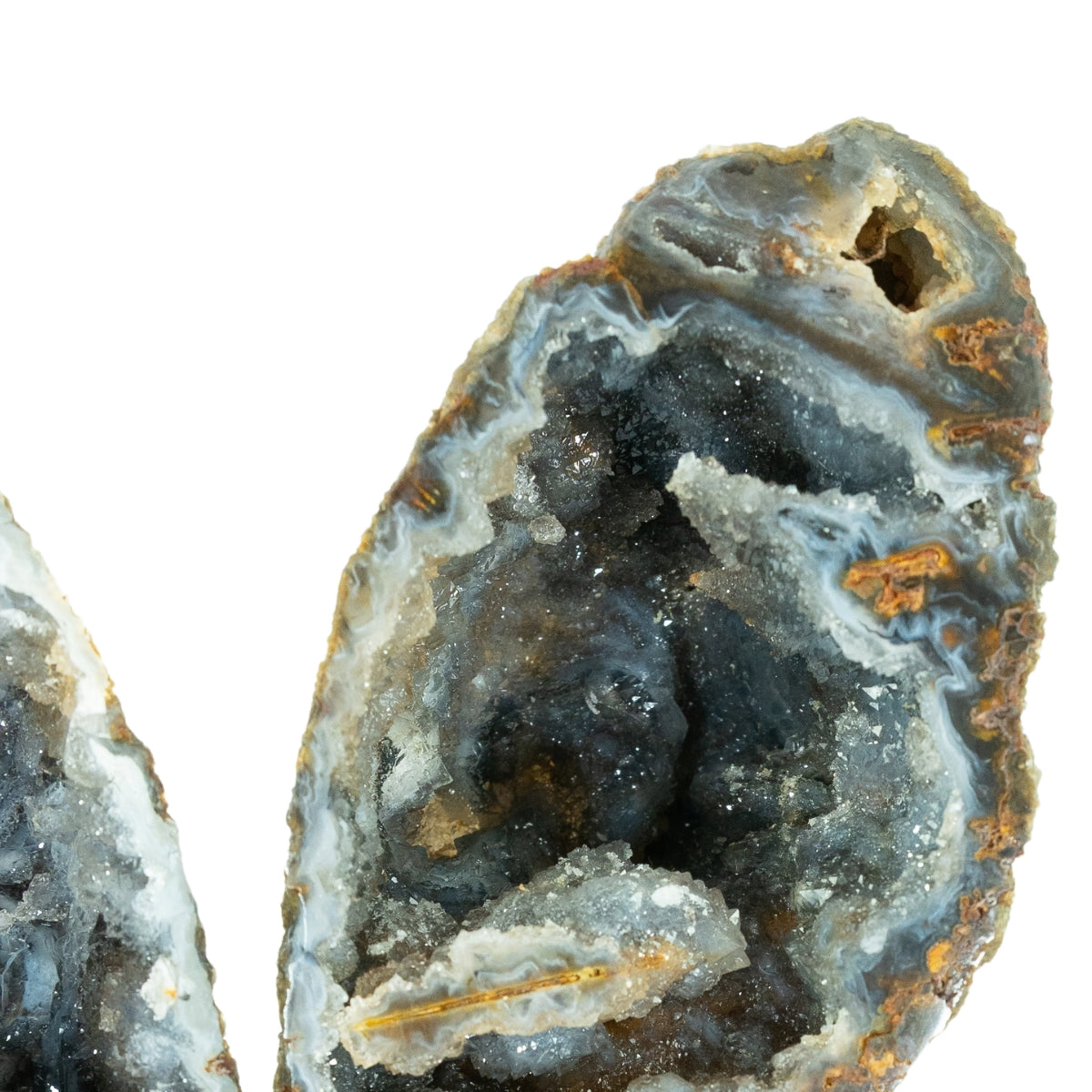 Borboleta de Ágata Cristalizada Natural na Base Metal 538 gramas