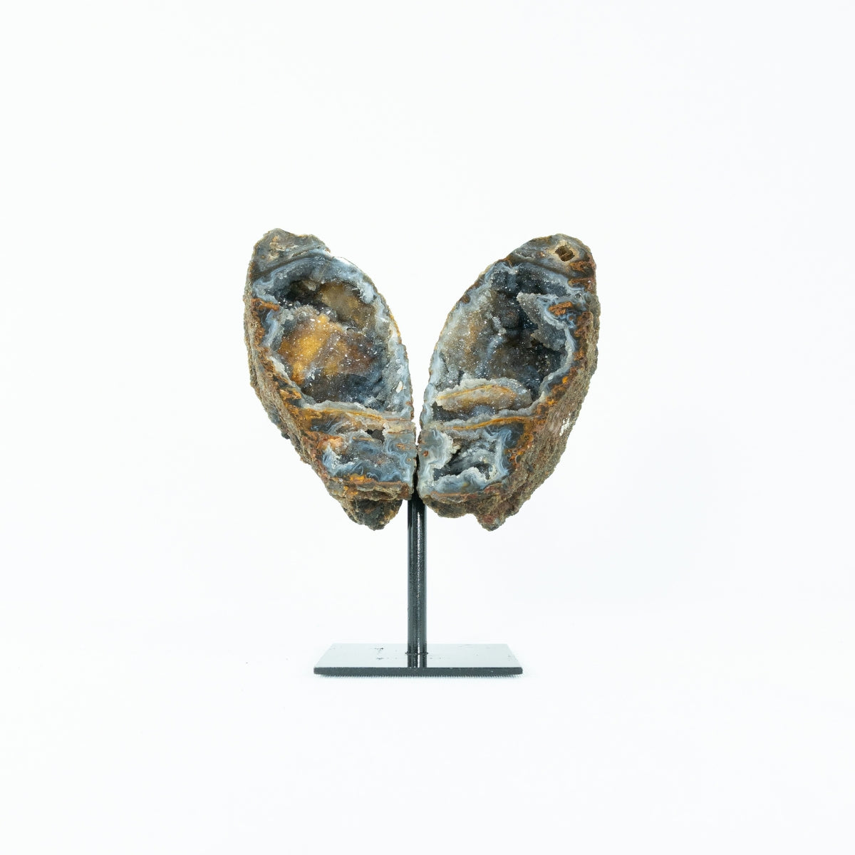Borboleta de Ágata Cristalizada Natural na Base Metal 538 gramas