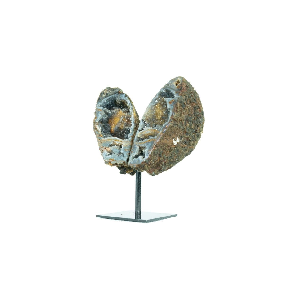 Borboleta de Ágata Cristalizada Natural na Base Metal 538 gramas