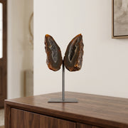 Borboleta de Ágata Cristalizada Natural na Base Metal 993 gramas