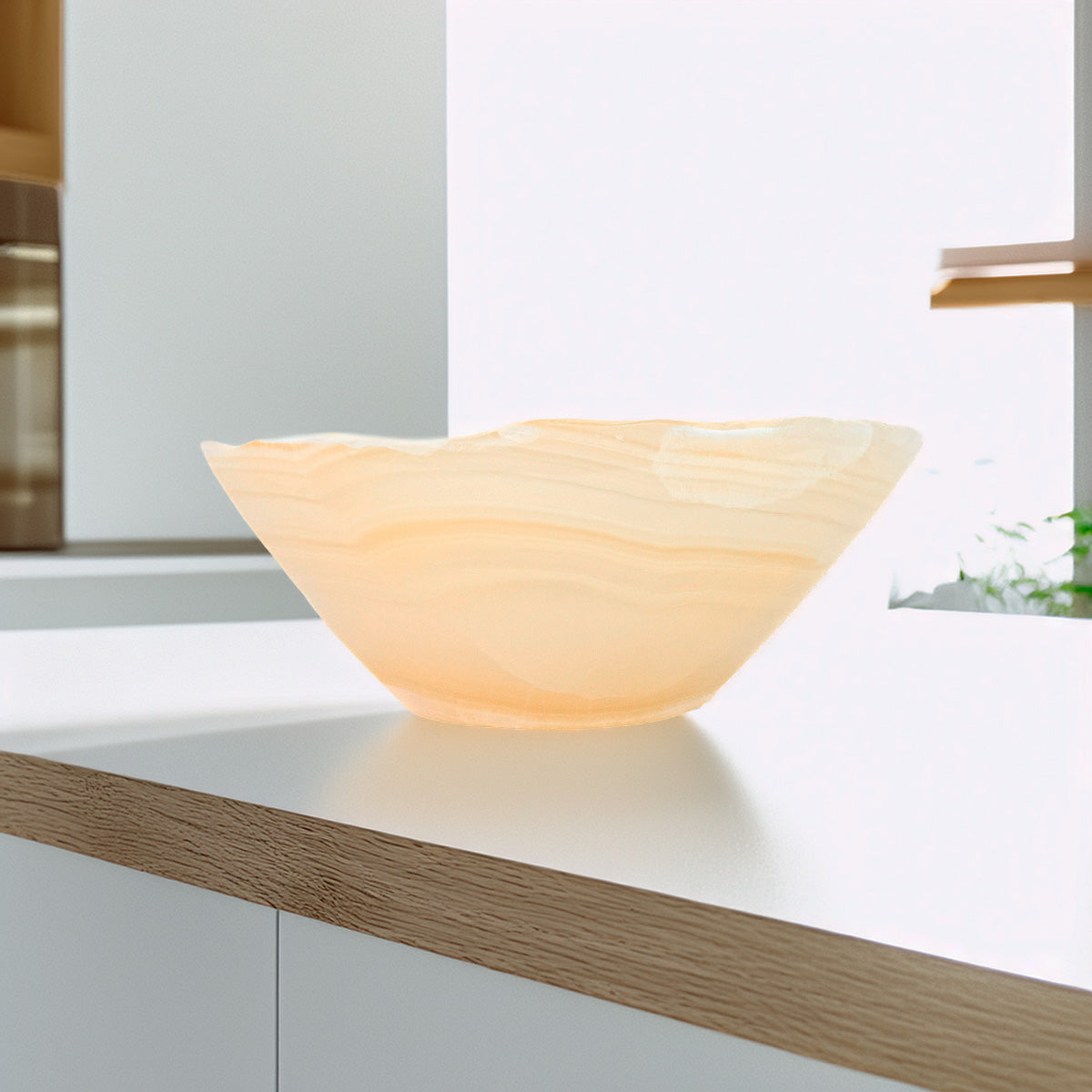 Bowl Pedra Ônix Âmbar Natural 1,845 kg